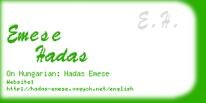 emese hadas business card